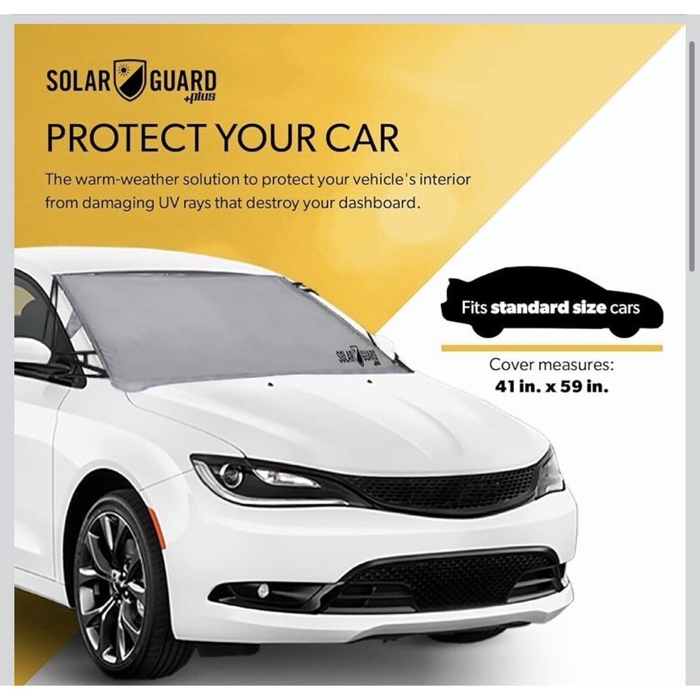 Solar Guard Plus Reflective Sunshade Windshield Cover Standard Cars New 70 X 41